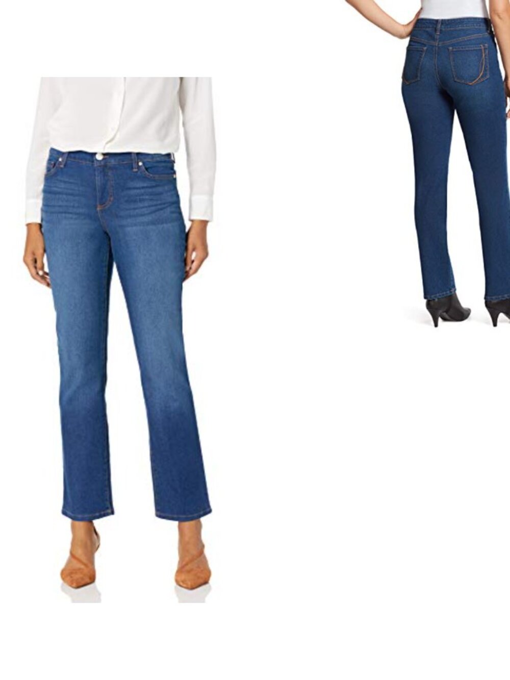 High Rise Straight Leg Stretch Jeans with Pockets